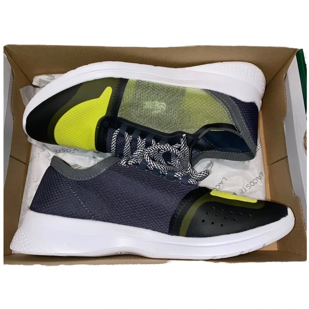 Lacoste sport Mens sneakers lt fit 220, yellow & dark gray, lightweight size 7.5